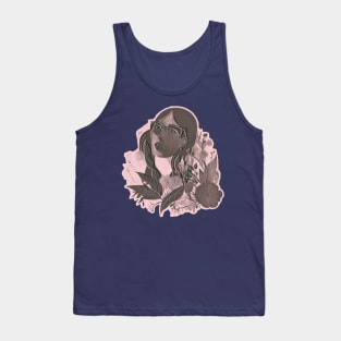 Woman With Flowers Tank Top